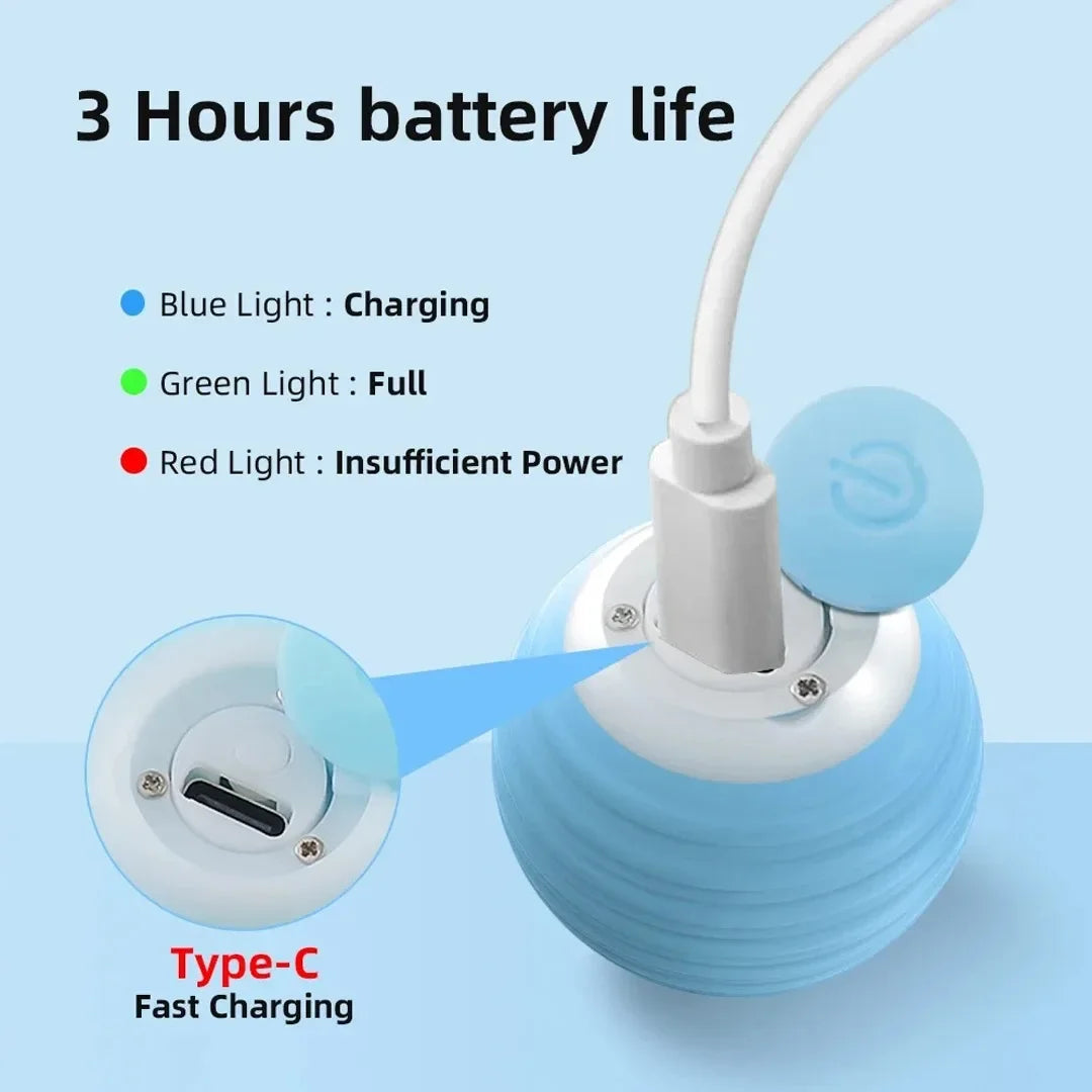 Electric Auto-Rolling Cat Ball Toy | USB Rechargeable Interactive