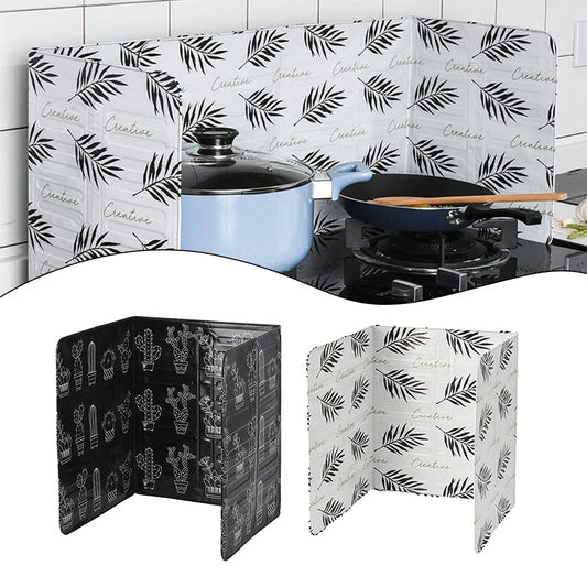 Anti-oil Splash Baffle Folding Aluminum Film Oil Barrier Frying Pan Peaceful Pleasures Health and Wellness