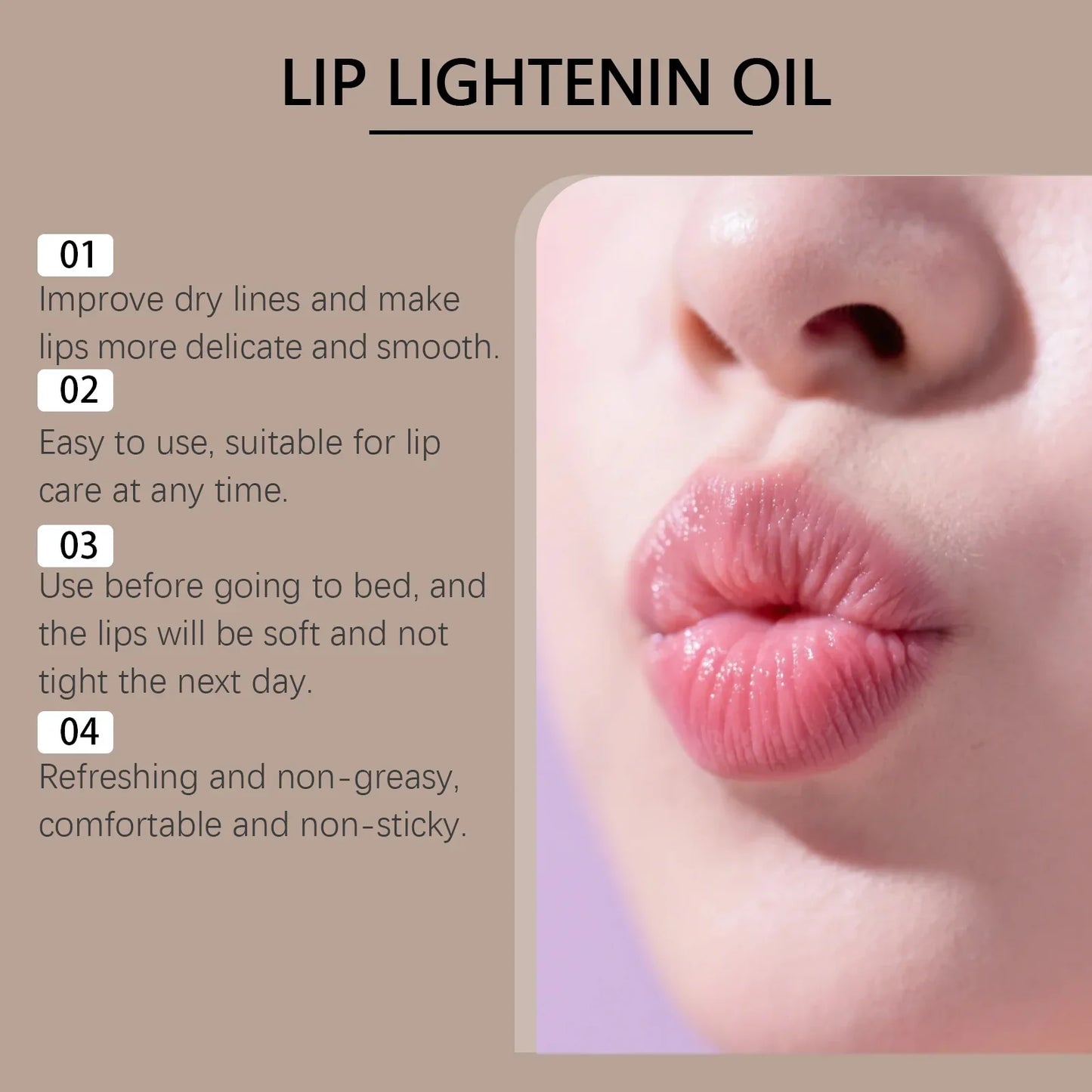 Hoygi Lip Lightening Oil – Vitamin E & Ceramide Lip Gloss