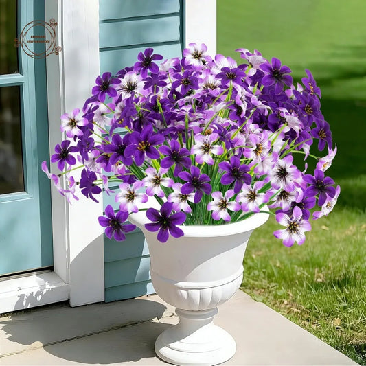 6-Pack UV Resistant Artificial Pansy Silk Flowers – Indoor & Outdoor Artificial Silk Flowers Peaceful Pleasures Health and Wellness
