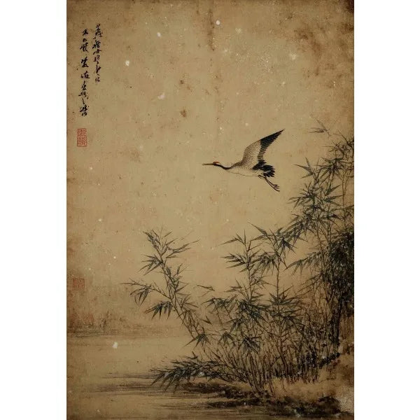 Japanese Ukiyo-e Zen Mountain Canvas Wall Art Print | Landscape
