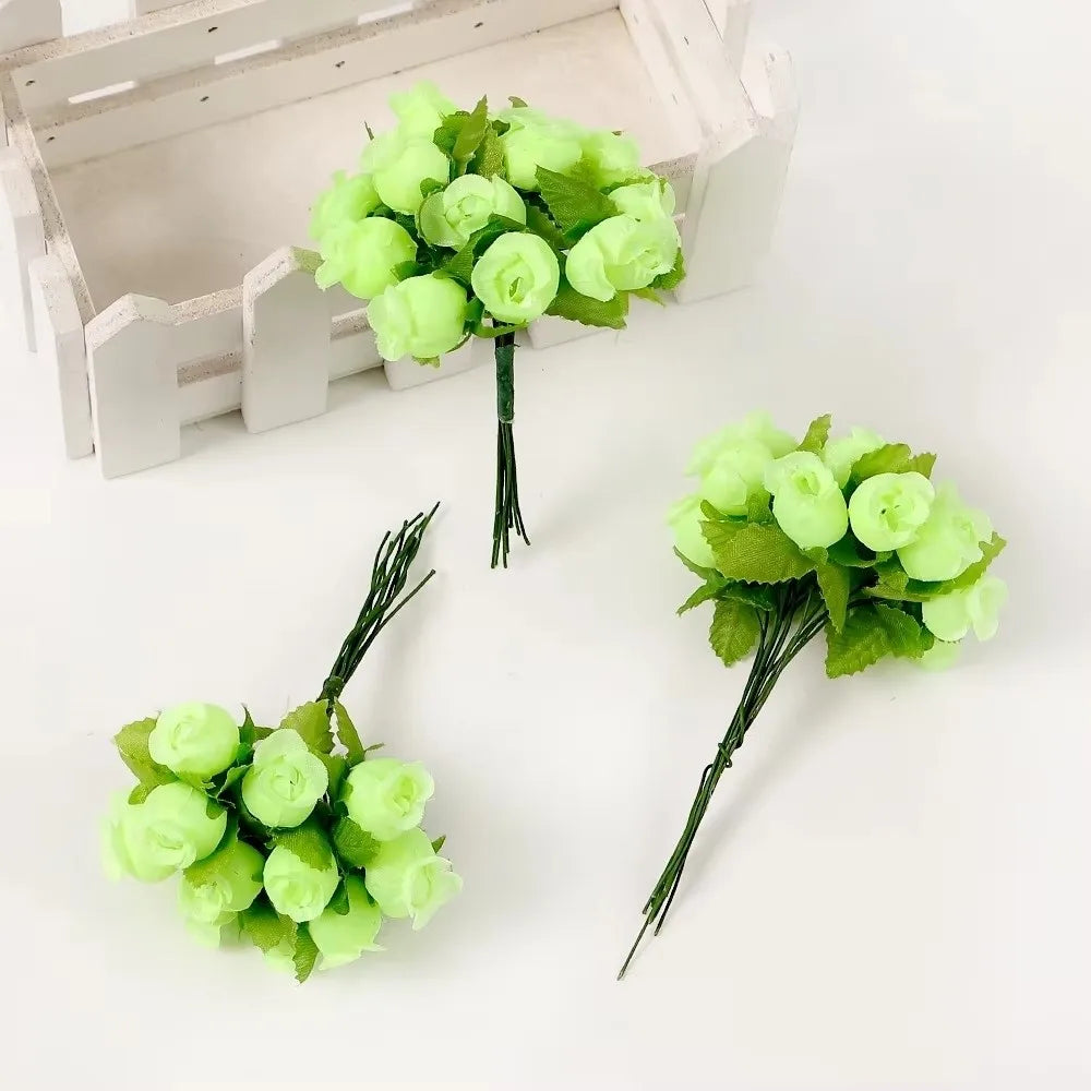 12-Head Silk Rose Artificial Bouquet | DIY Floral Decor
