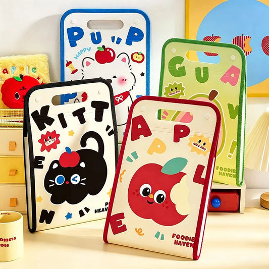 13 Layer Cartoon Large Capacity Document Storage Bag Student A4 Peaceful Pleasures Health and Wellness