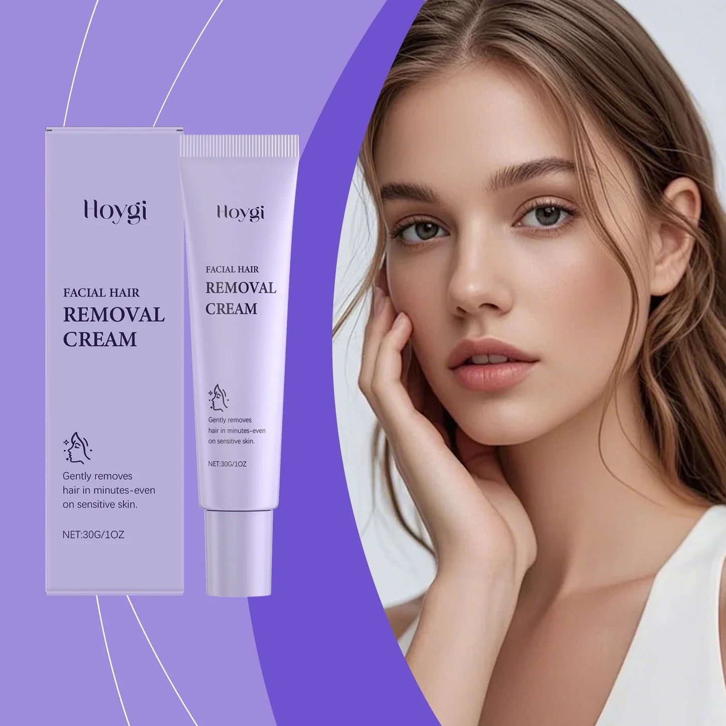 Hoygi Face Hair Removal Cream – Painless & Gentle 30g