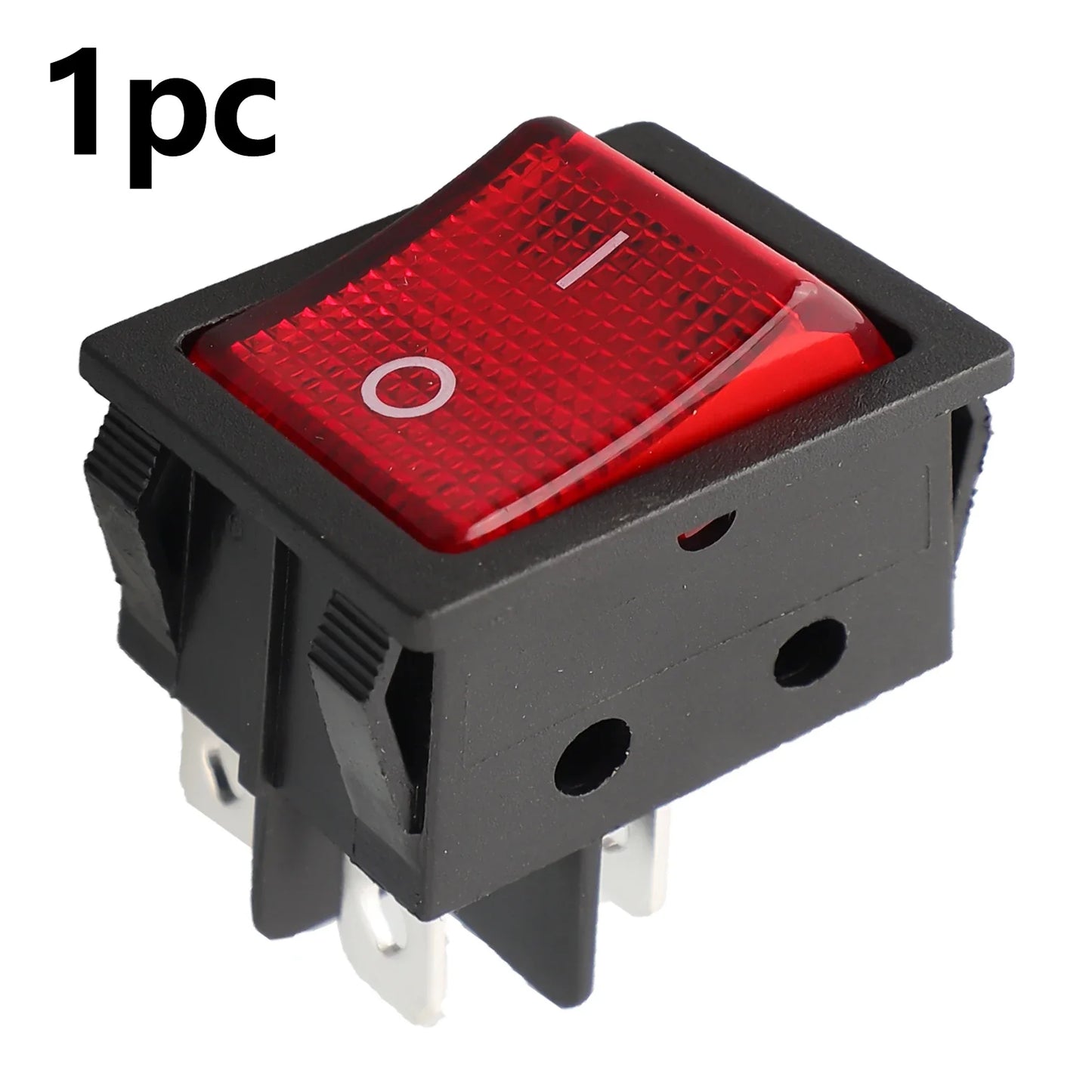 30A 250VAC 4-Pin Rocker Power Switch with Red LED Indicator