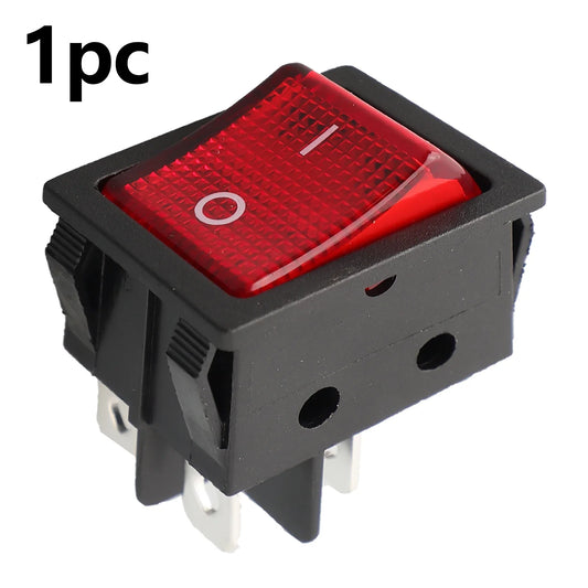 30A 250VAC 4-Pin Rocker Power Switch with Red LED Indicator Rocker Power Switch Oasis Select 1pc