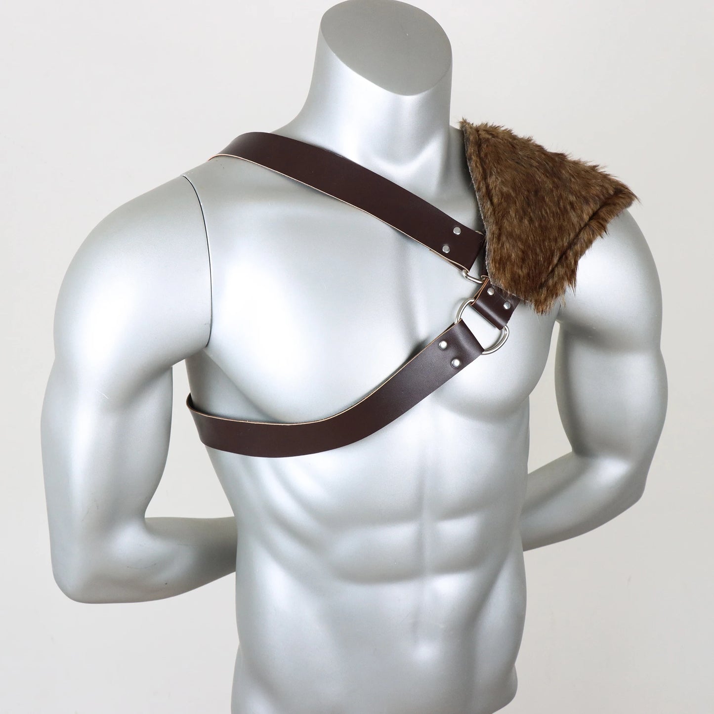 Medieval Viking Belt Renaissance Knight Accessories Fur Shoulder