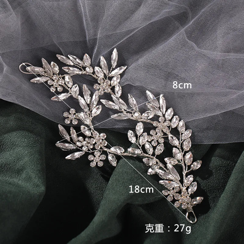Rhinestone Hair Piece Inlaid Rhinestone Headband Party Leaf Hair Jewelry Peaceful Pleasures Health and Wellness A