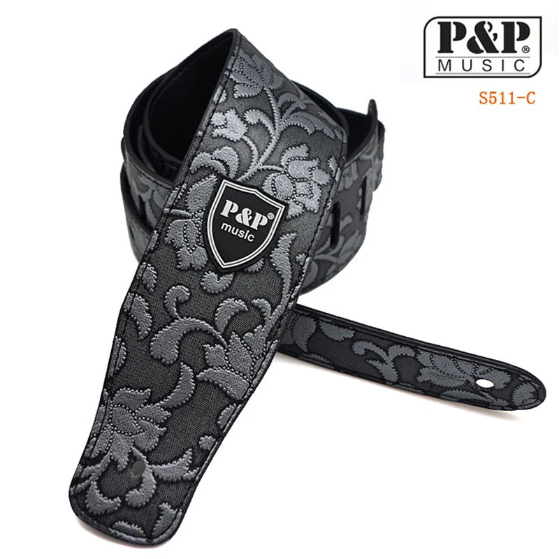 Pvsp Leather Guitar Strap Acoustic Electric Folk Guita Solid Durable