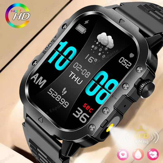 Ola Esporte Outdoor Smart Watch 2.01" HD Bluetooth & LED Smart Watch Peaceful Pleasures Health and Wellness