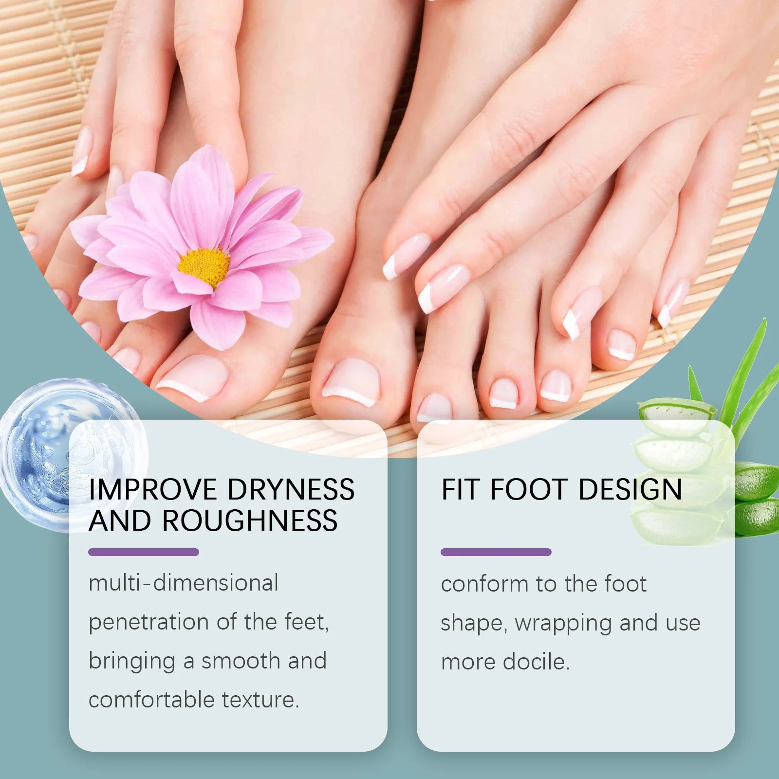 Exfoliating Foot Mask Anti Cracked Remove Dead Skin Heel Calluses Enhances Elasticity Moisturize Brighten Soften Feet Skin Care Peaceful Pleasures Health and Wellness