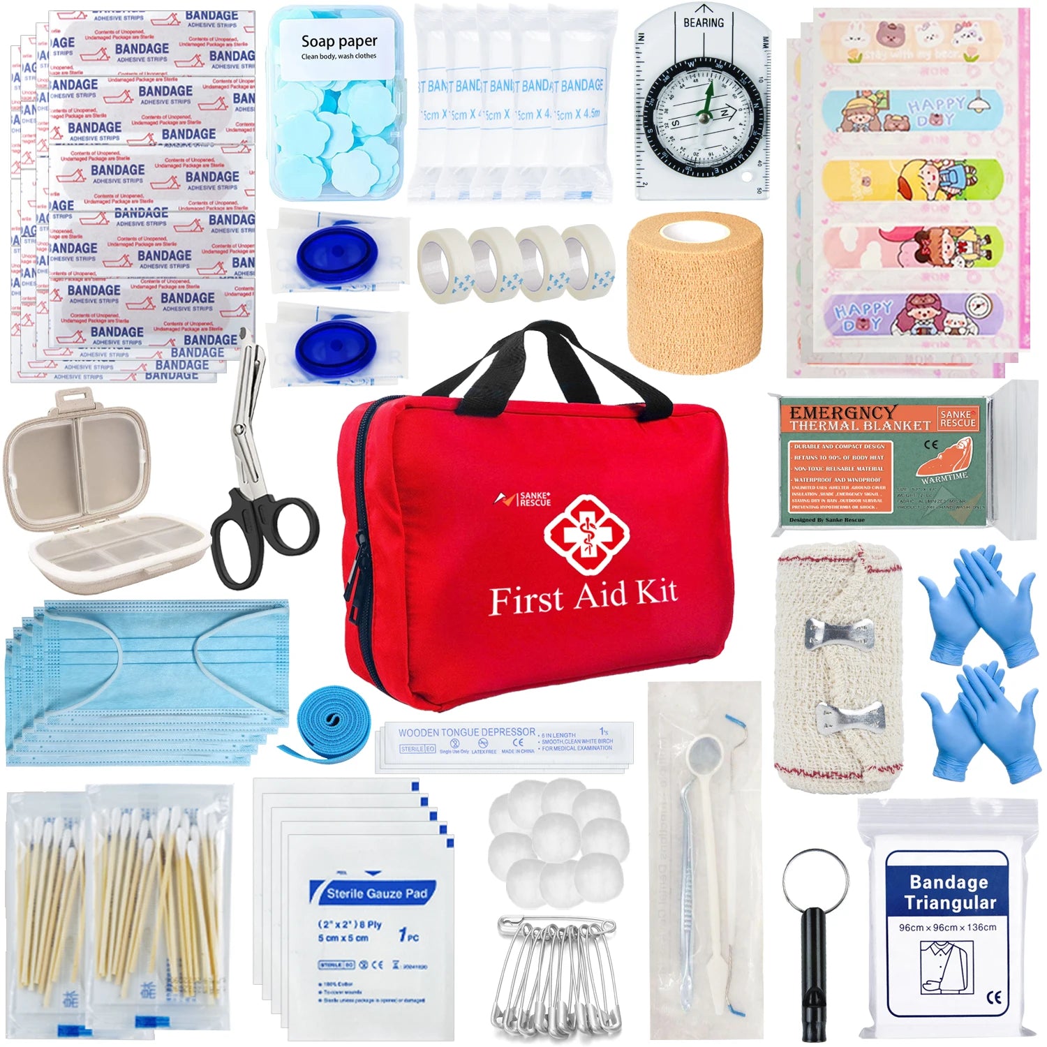 26-330 Piece First Aid Kit All-Purpose Tactical Emergency Kit In The Car Military Acessories Survival Kits Camping Medical Bag Peaceful Pleasures Health and Wellness