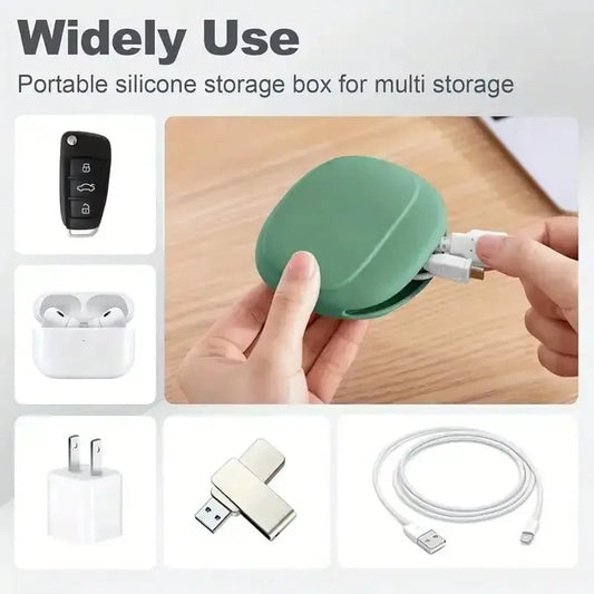 Silicone Cell Phone Cable Bag, Data Cable Storage Box, Travel Earphone, Wire Key, U Drive, USB Rating, Sauna Peaceful Pleasures Health and Wellness