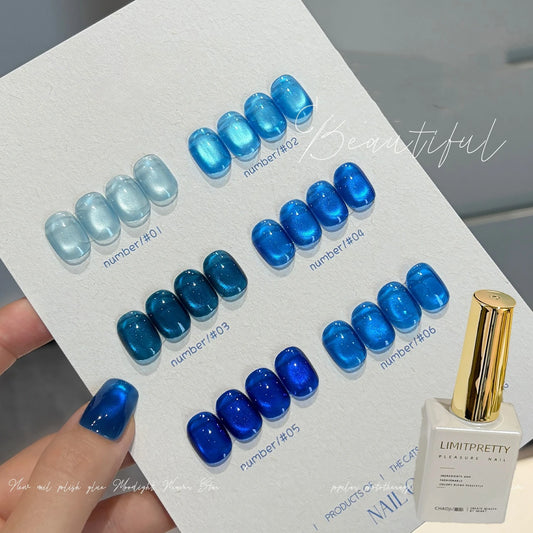 Ocean Blue Cat Eye Gel Polish | Glass Bead Magnetic UV LED Magnetic Gel Polish Peaceful Pleasures Health and Wellness