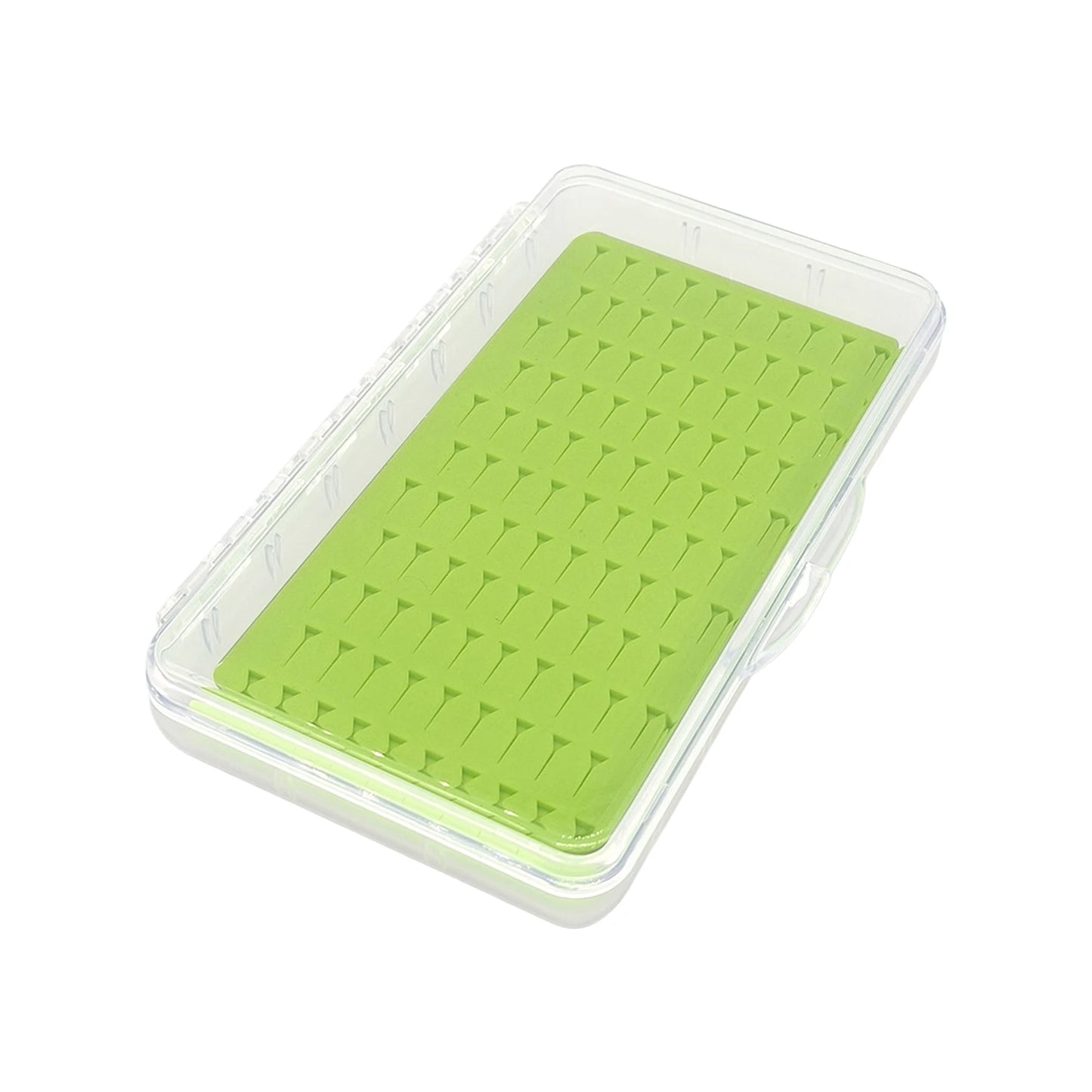Acrylic Fly Fishing Box With Silicone Slots Durable Green Compact Design For Outdoor Use Peaceful Pleasures Health and Wellness Medium 105 slots