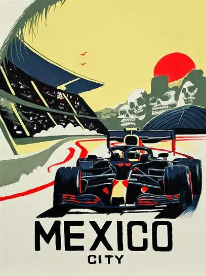 Vintage F1 Racing Car Canvas Wall Art | Motorsport Poster Print