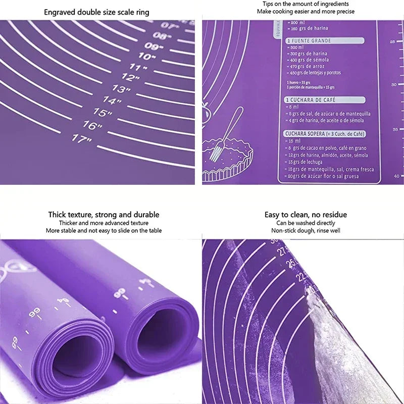 Silicone Pastry Mat Non-Stick Baking Dough Rolling Mat 45×60cm