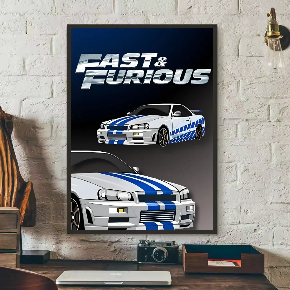Poster classic movie F-Fast and Furious Poster HD art sticky wall waterproof home living room bedroom bar aesthetic decor Peaceful Pleasures Health and Wellness z7 50x70cm