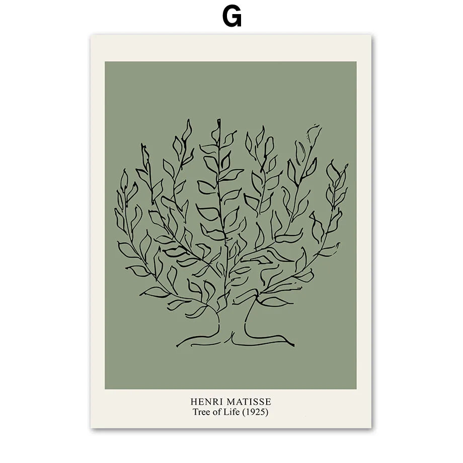 Sage Green Matisse Abstract Canvas Wall Art | Nordic Print