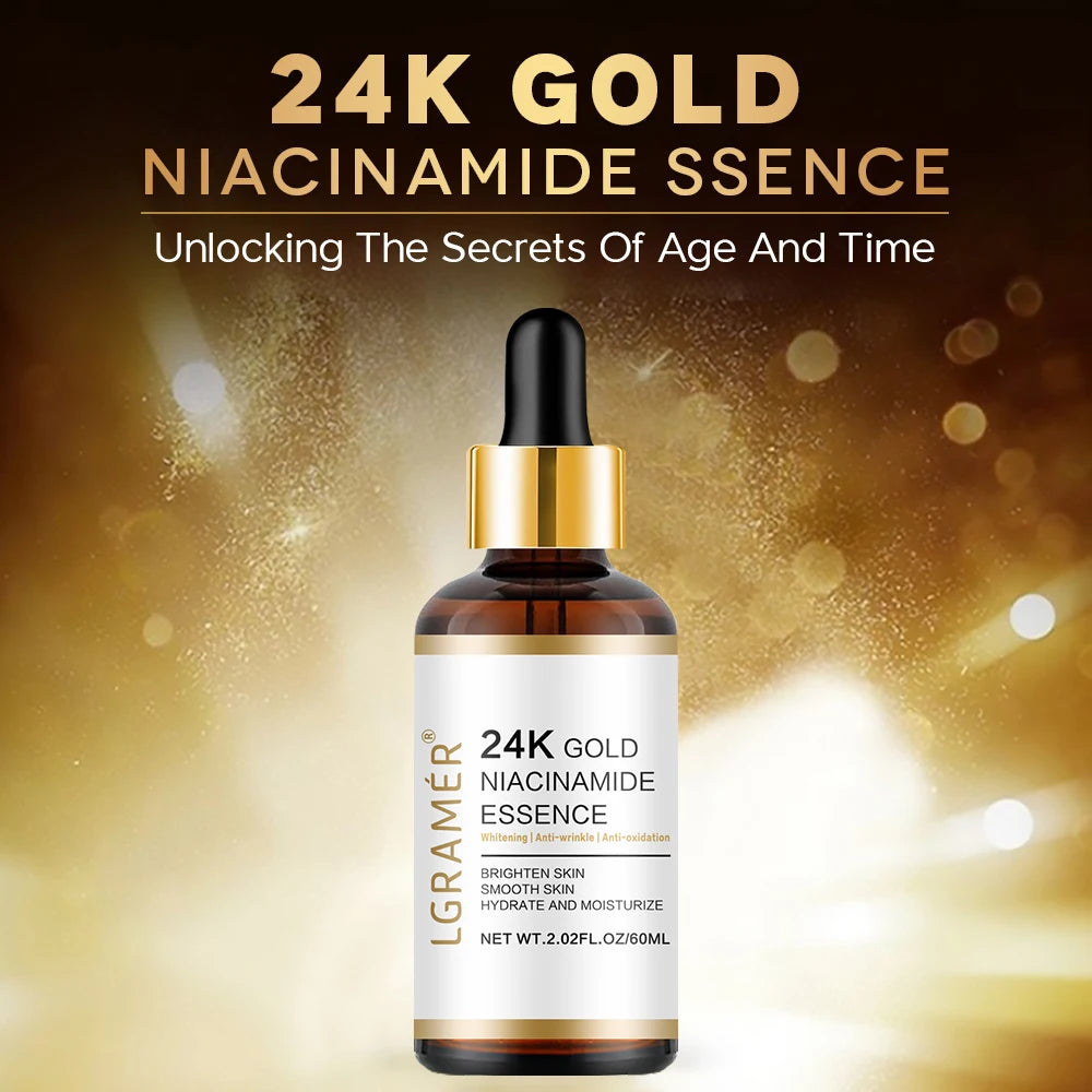 24K Gold & Niacinamide Anti-Aging Facial Essence Peaceful Pleasures Health and Wellness