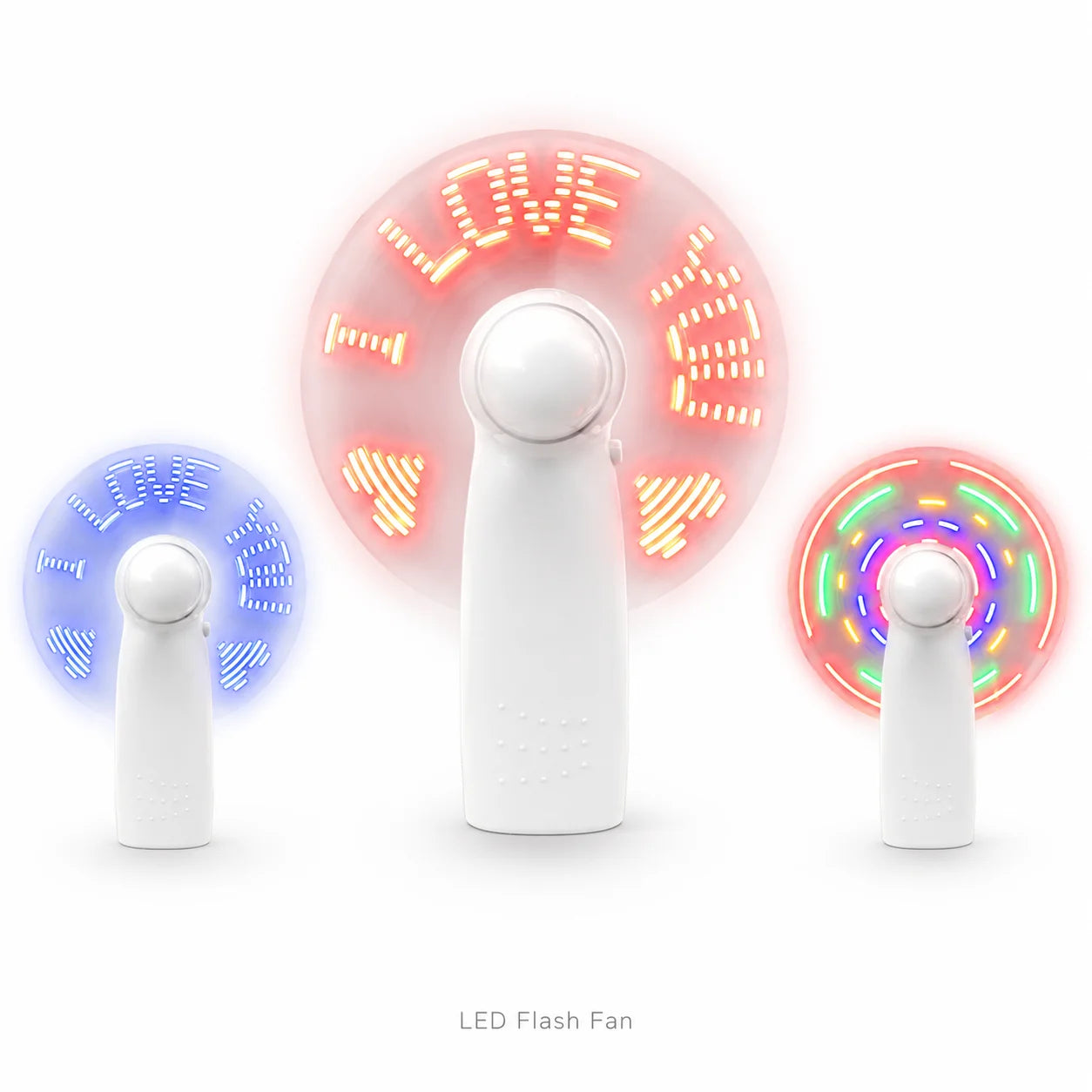 Mini LED Handheld Fan – 3 Speeds, Flashing Lights, Ultra Quiet