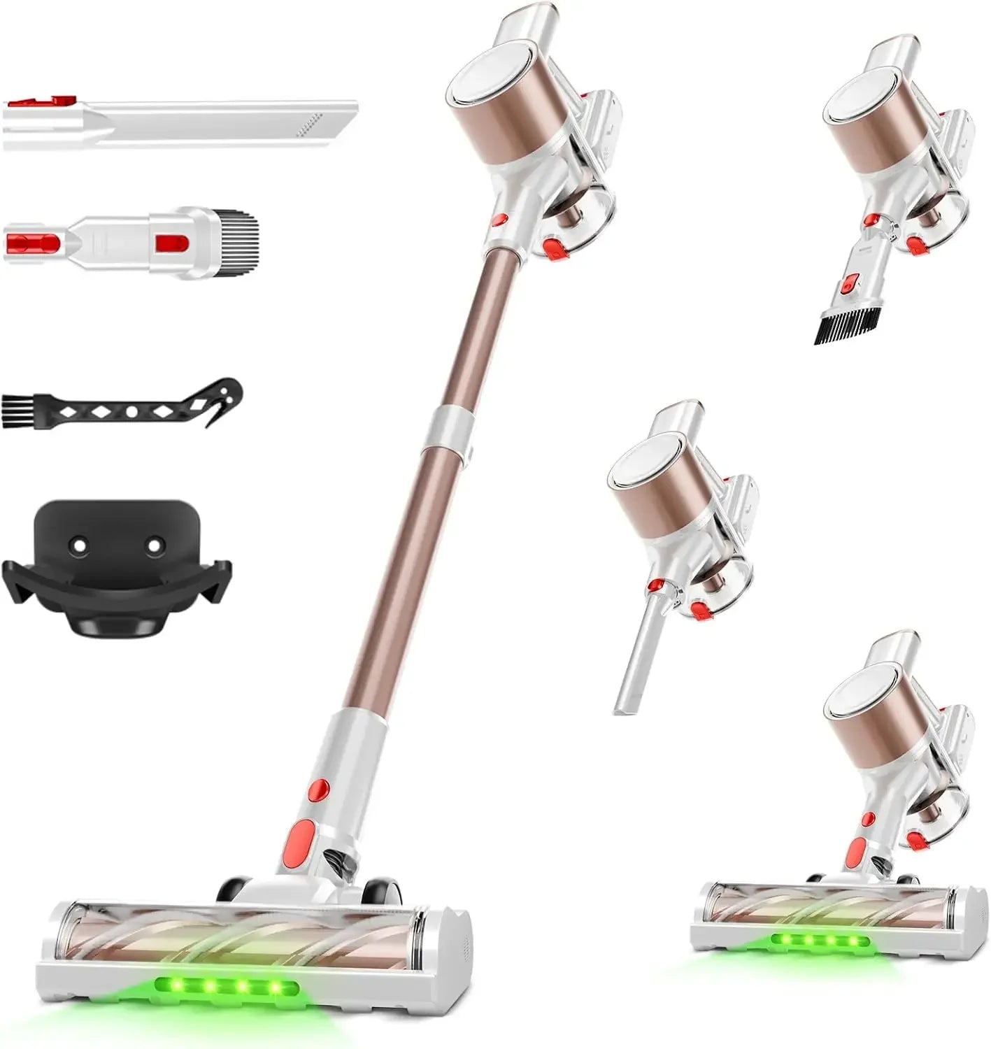 500W Cordless Vacuum Cleaner, 40Kpa Suction, LED Display, Anti-Tangle Brush, 8-in-1 Lightweight for Hard Floors Pet Hair Peaceful Pleasures Health and Wellness United States