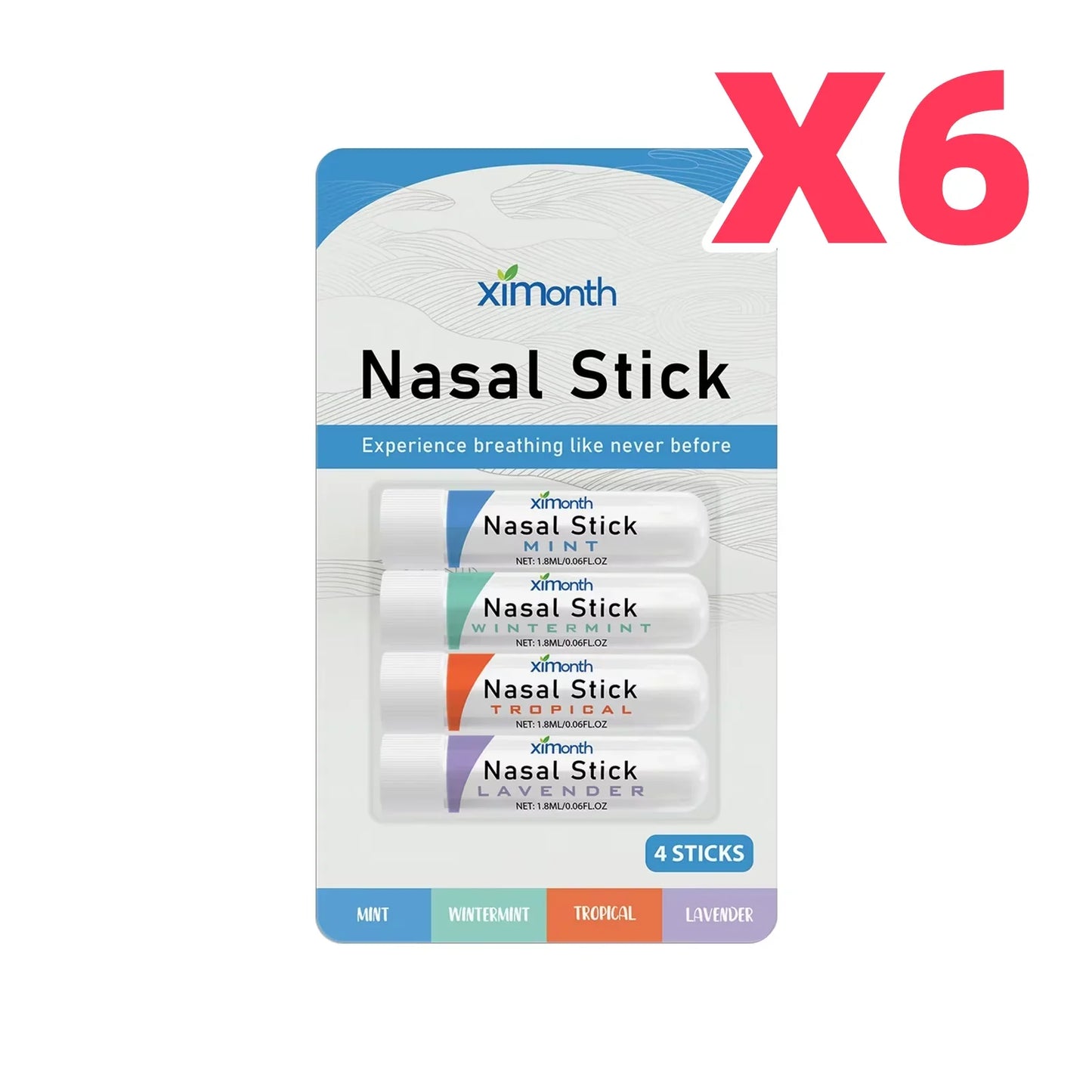 Aromatherapy Nasal Inhaler Sticks 4-Pack | Cooling Essential Oil