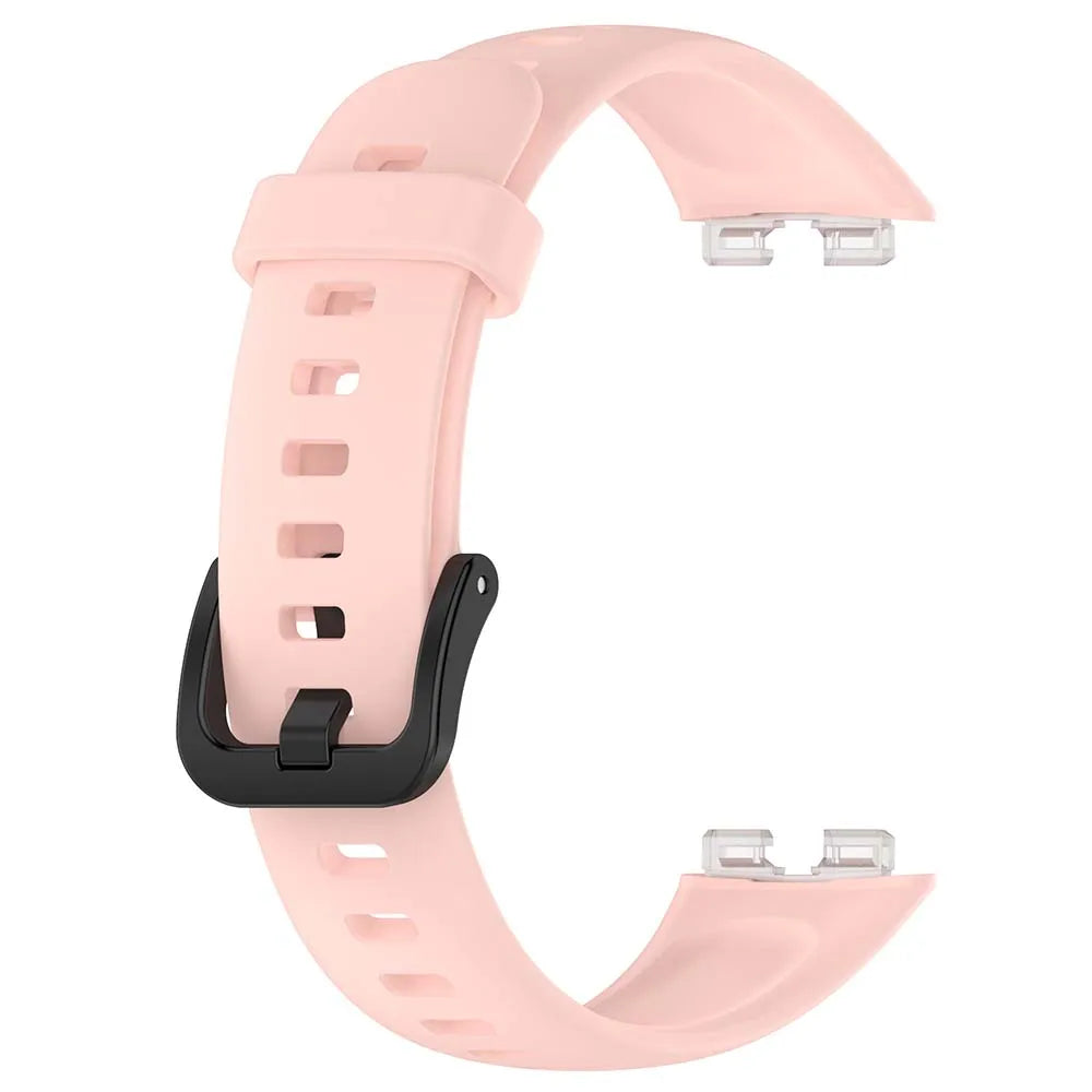 Silicone Strap & Case for Huawei Band 8, 9 & 10 – 19mm Peaceful Pleasures Health and Wellness Pink Strap