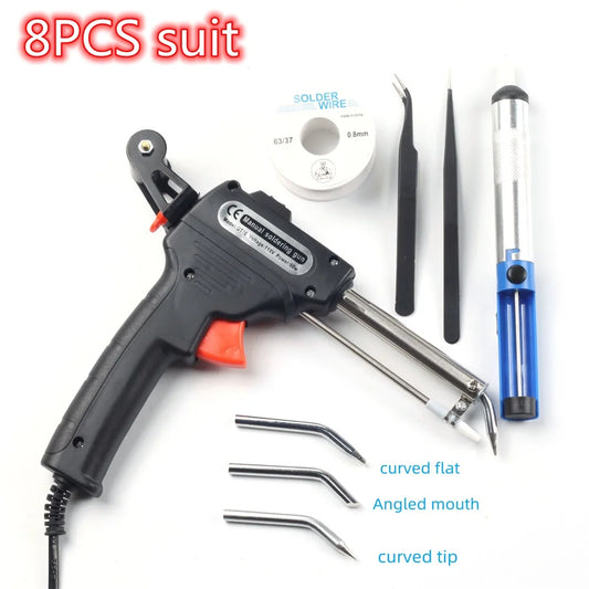 60W Electric Soldering Iron Gun Kit 110V/220V Auto Tin Feed