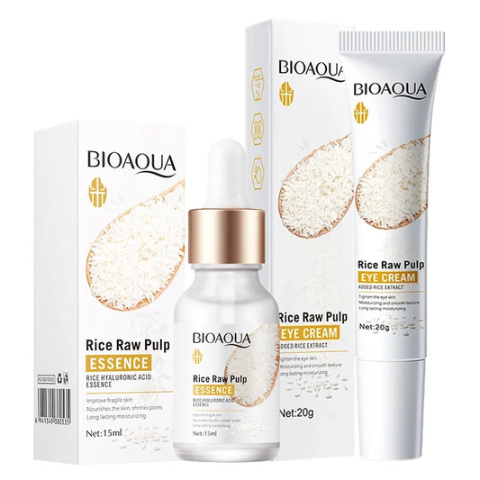 BIOAQUA White Rice Face Serum & Anti-Aging Eye Cream Set Skin Care Set Peaceful Pleasures Health and Wellness Face Cream Eye Cream