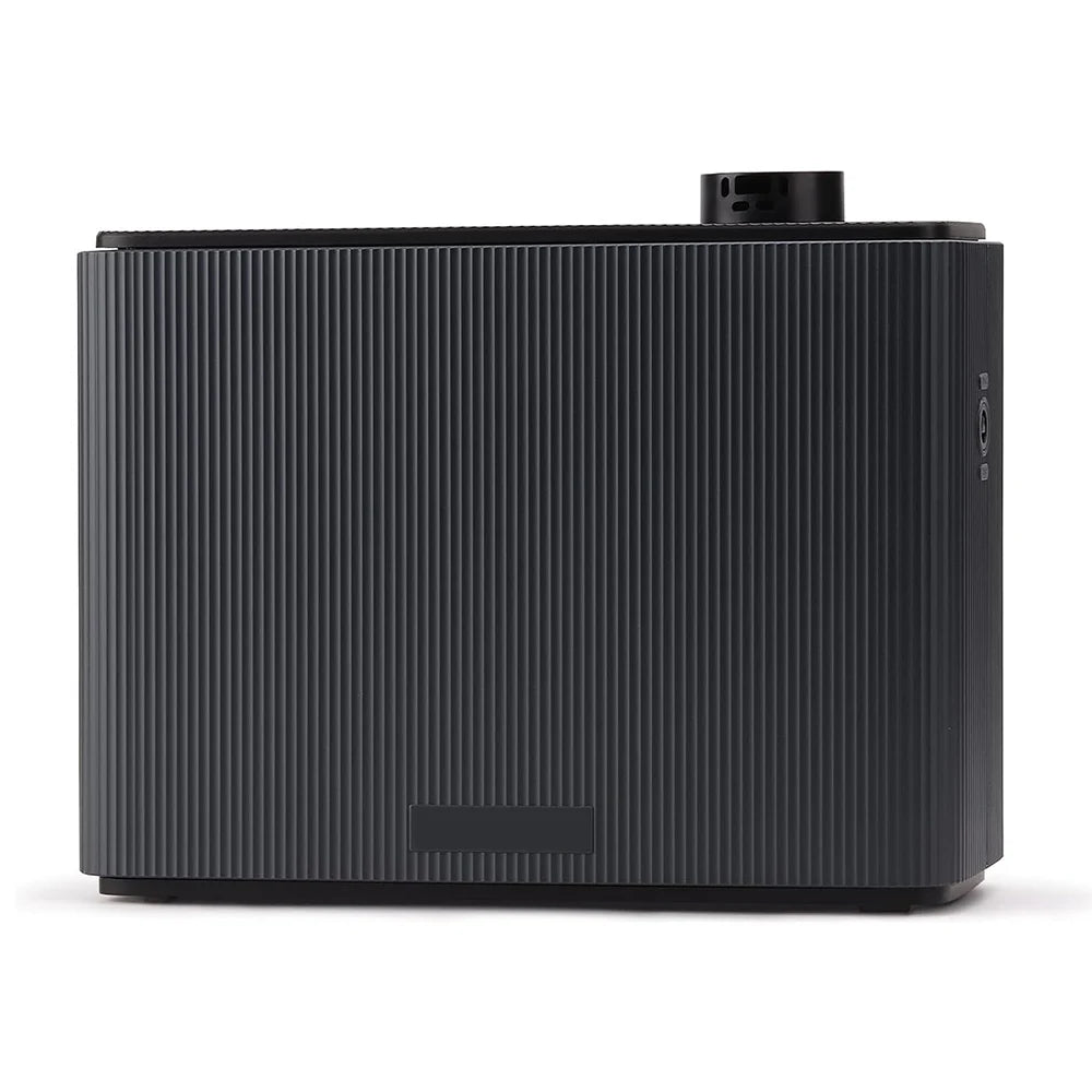 Black electronic device with textured surface on a white background