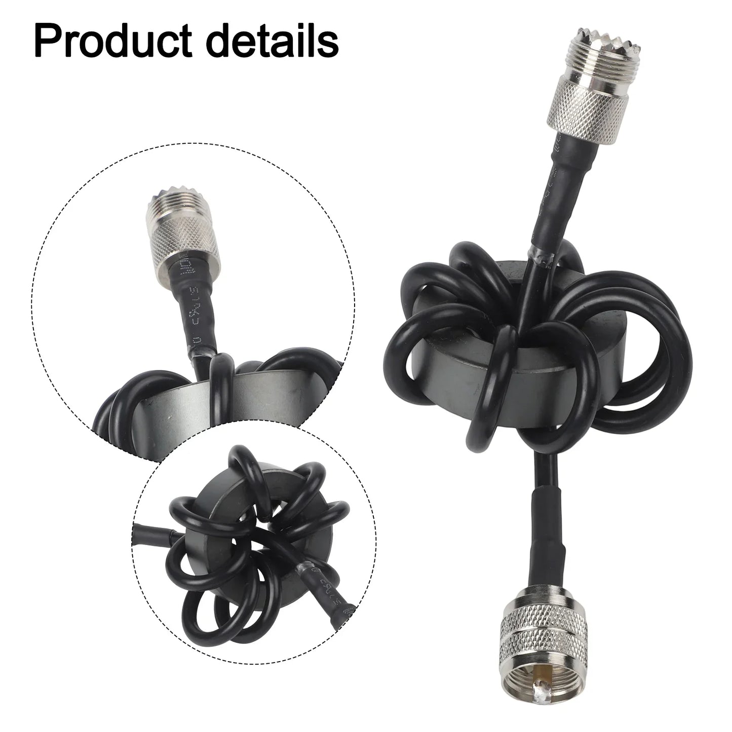 1.8–30MHz HF Shortwave Choke Coil Magnetic Ring | M Male Female