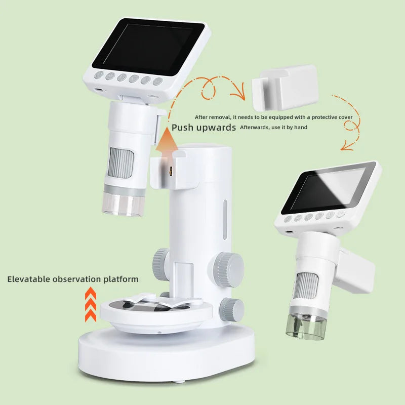 Children's Microscope Desktop Handheld Detachable Portable Digital Microscope Can Take Photos and Videos Peaceful Pleasures Health and Wellness