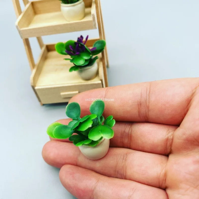 Furniture Potted Miniature Artificial Tiny Bonsai Model Mini Flowerpot Fake Succulent Plant Greenery Ornament Fairy Garden Gnome Peaceful Pleasures Health and Wellness
