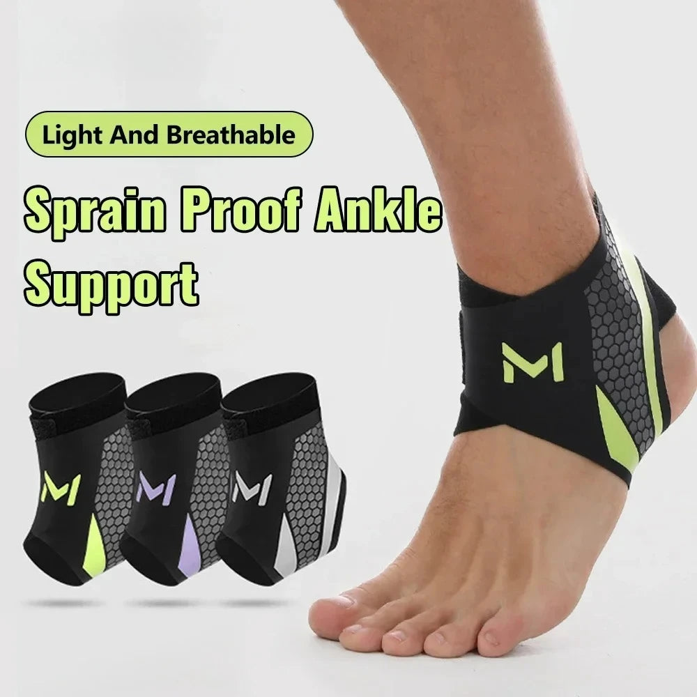 New Professional Adjustable Compression Ankle Brace Support for Basketball Running Volleyball Athletes Breathable Elastic Design Peaceful Pleasures Health and Wellness