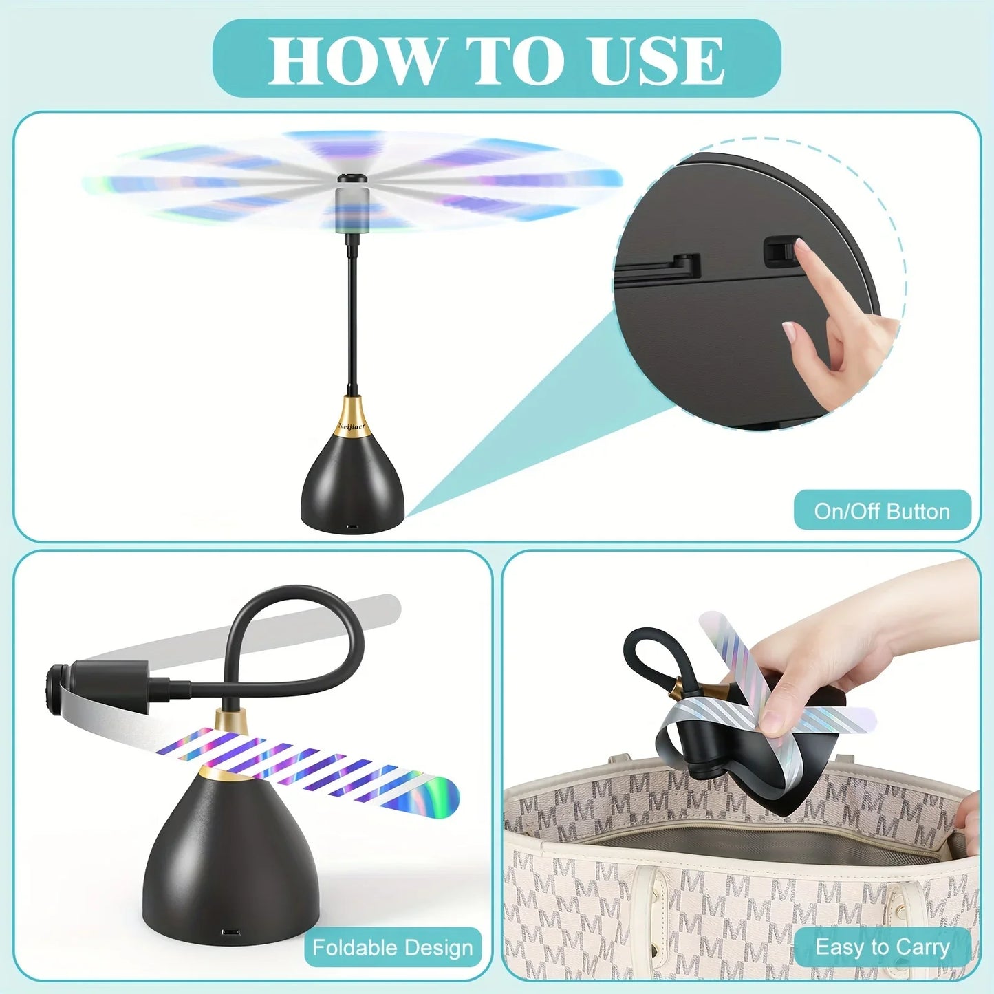 Fly Repellent Fan Soft Blades – USB or Battery Powered
