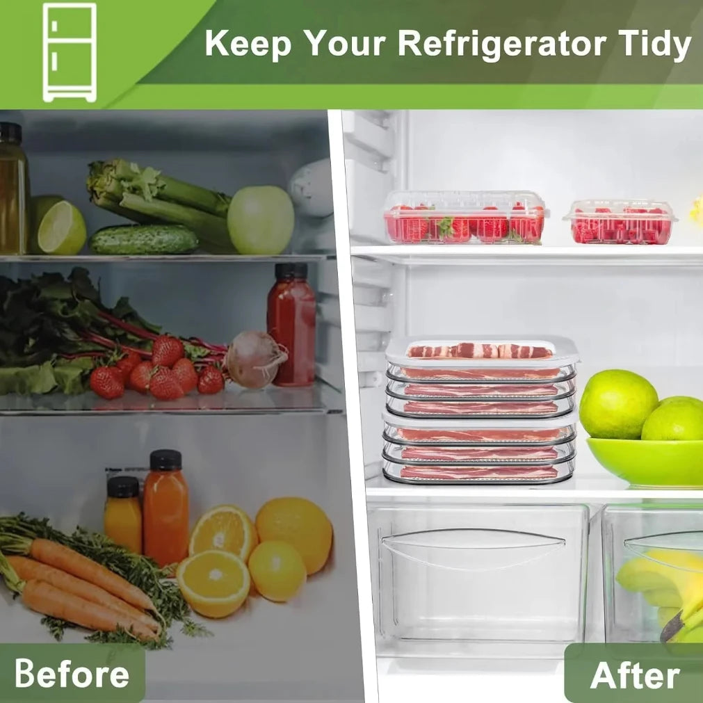 Stackable Meat & Deli Food Storage Containers with Lids