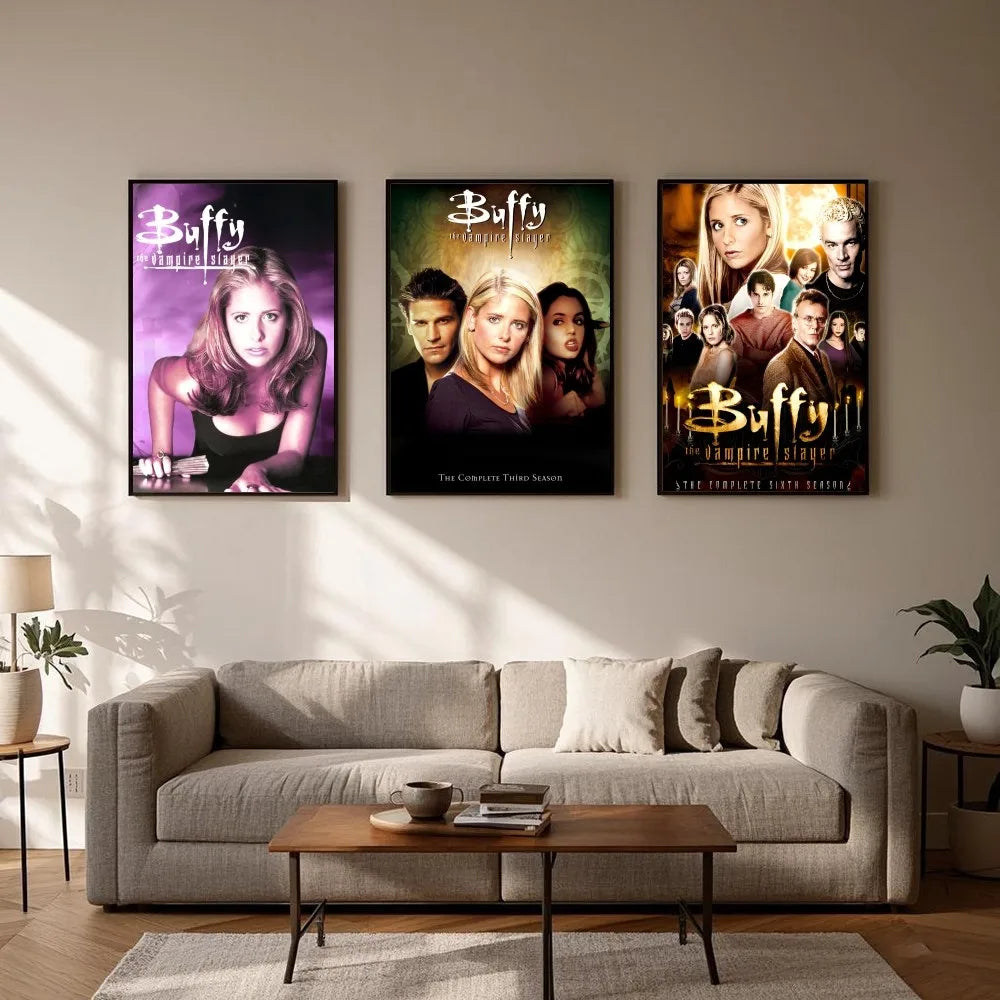 Vintage Buffy The Vampire Poster HD art sticky wall waterproof home living room bedroom bar aesthetic decoration Peaceful Pleasures Health and Wellness