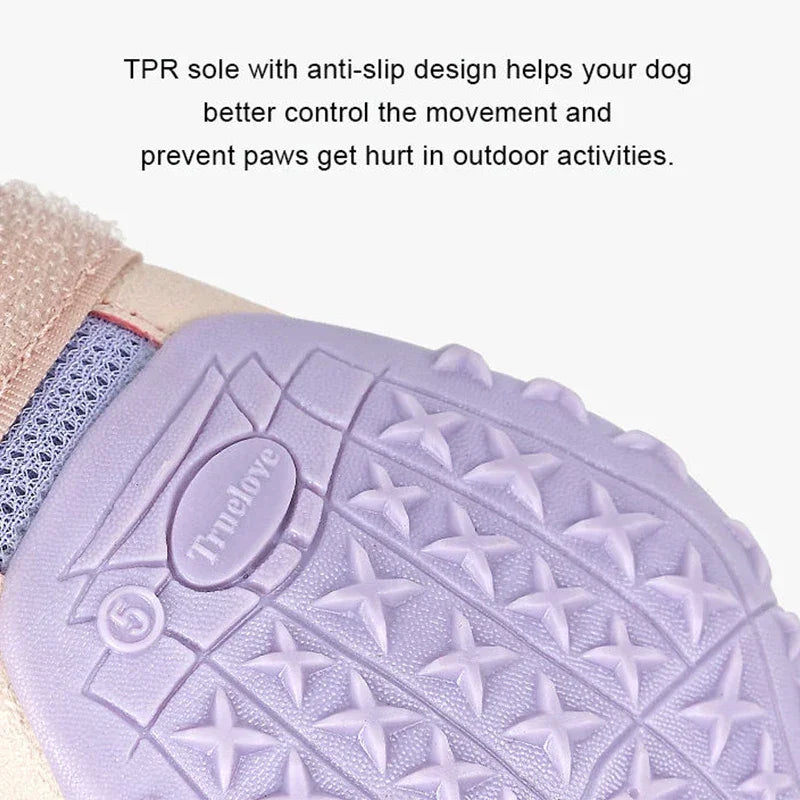 Truelove Breathable Dog Shoes with TPR Sole Flexible Protectable Soft Outsole Classic Outdoor Dog Boots All Breed 4Pcs TLS3962 Peaceful Pleasures Health and Wellness