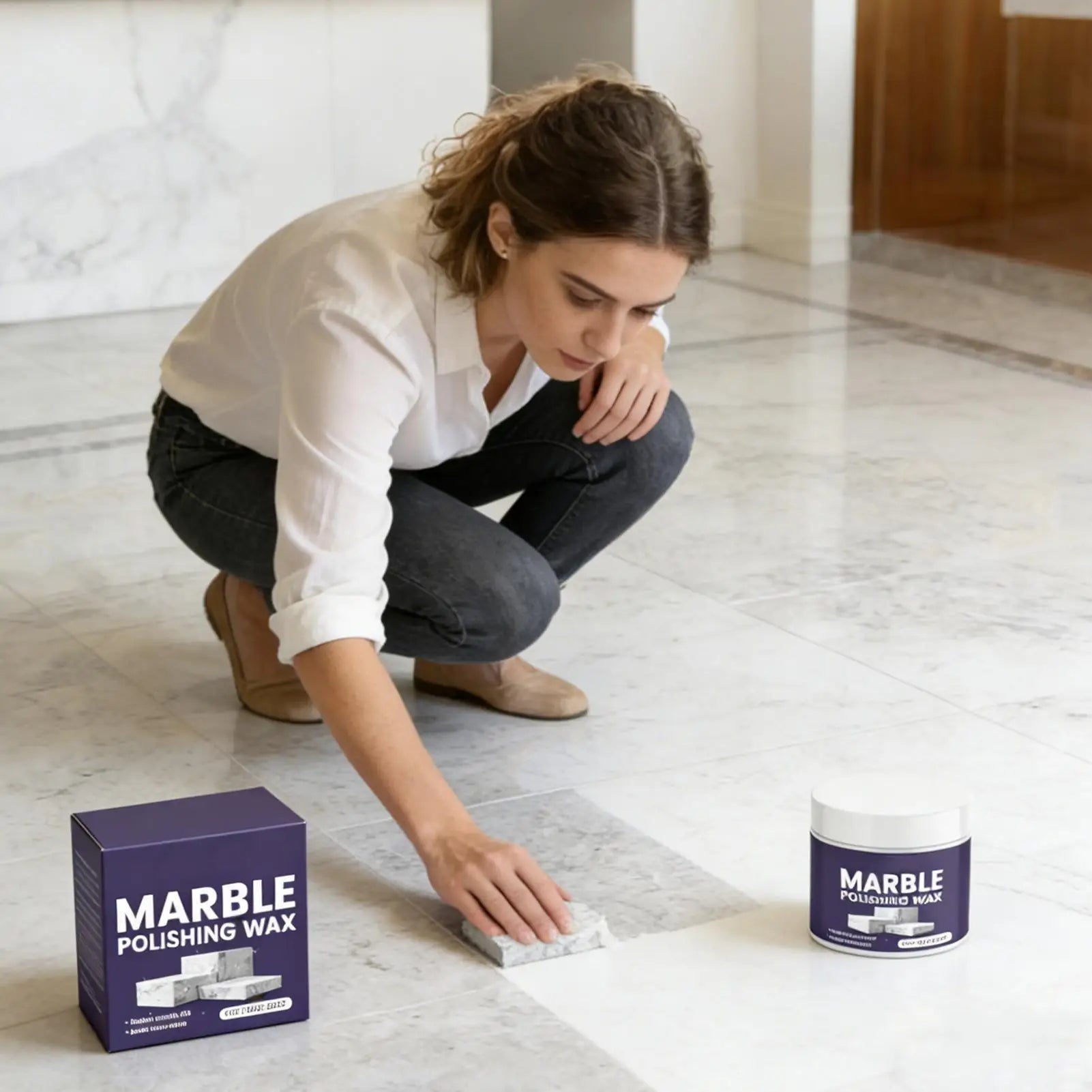 Professional Marble Cleaner & Polish 100g Formula Removes Stains Restores Shine For Countertops Vanities & Natural Stone Surface Peaceful Pleasures Health and Wellness