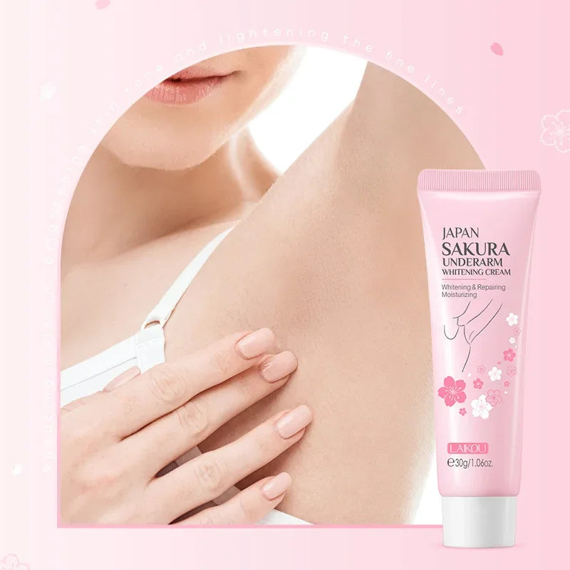 Laikou Sakura Underarm Cream Knee Buttocks Dark Skin Improve Melanin Pigmentation Korean Skin Care Product 30g Peaceful Pleasures Health and Wellness