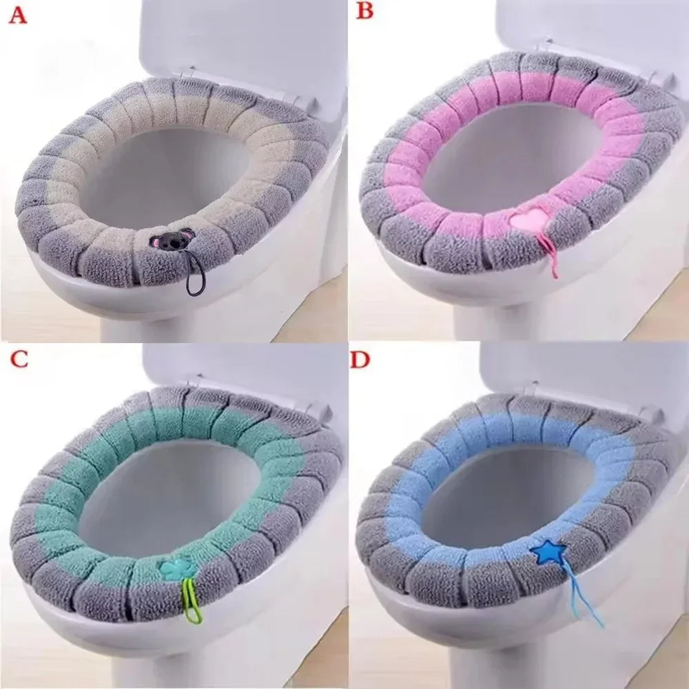 Toilet Seat Cushion Thick Seat Cover Seasonal Universal Household Toilet Seat Toilet Seat Gasket Knitted Toilet Seat Cushion New Peaceful Pleasures Health and Wellness