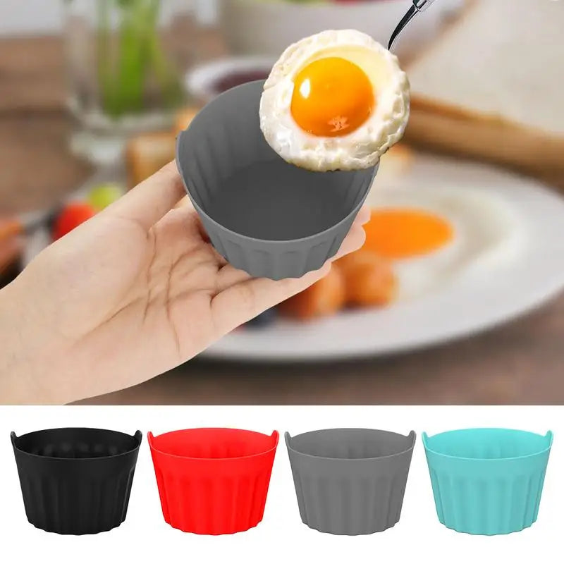 Silicone Air Fryer Egg Poacher 3 PCS Reusable Egg Poaching Cups Silicone Egg Cooker Baking Supplies For Air Fryer Ovens Peaceful Pleasures Health and Wellness