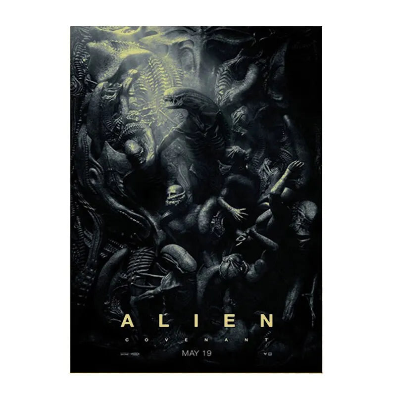 Retro Horror Movie Poster Canvas Wall Art | Unframed Print