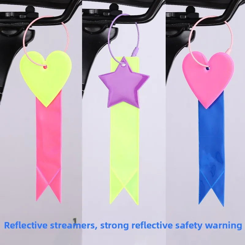 1pc Cycling reflective riding ornament, mountain bike decoration, seat ribbon, night riding warning strip, backpack pendant Peaceful Pleasures Health and Wellness