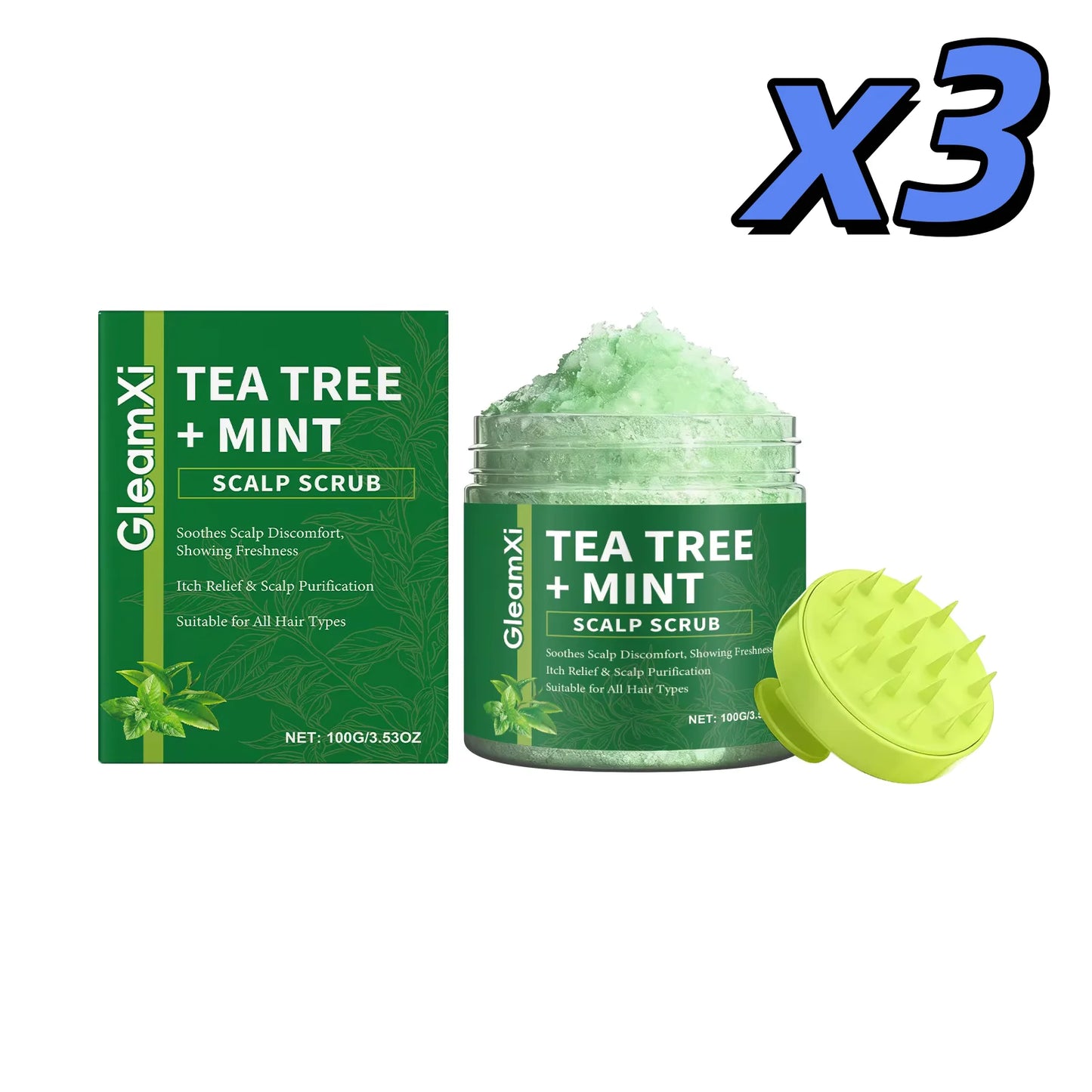 Gleamxi Tea Tree Scalp Scrub – Anti-Dandruff Shampoo 100g