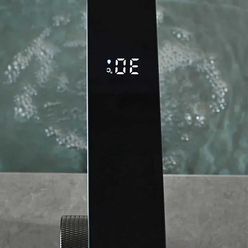 LED Digital Display Brass Basin Faucet | Hot & Cold Mixer Tap
