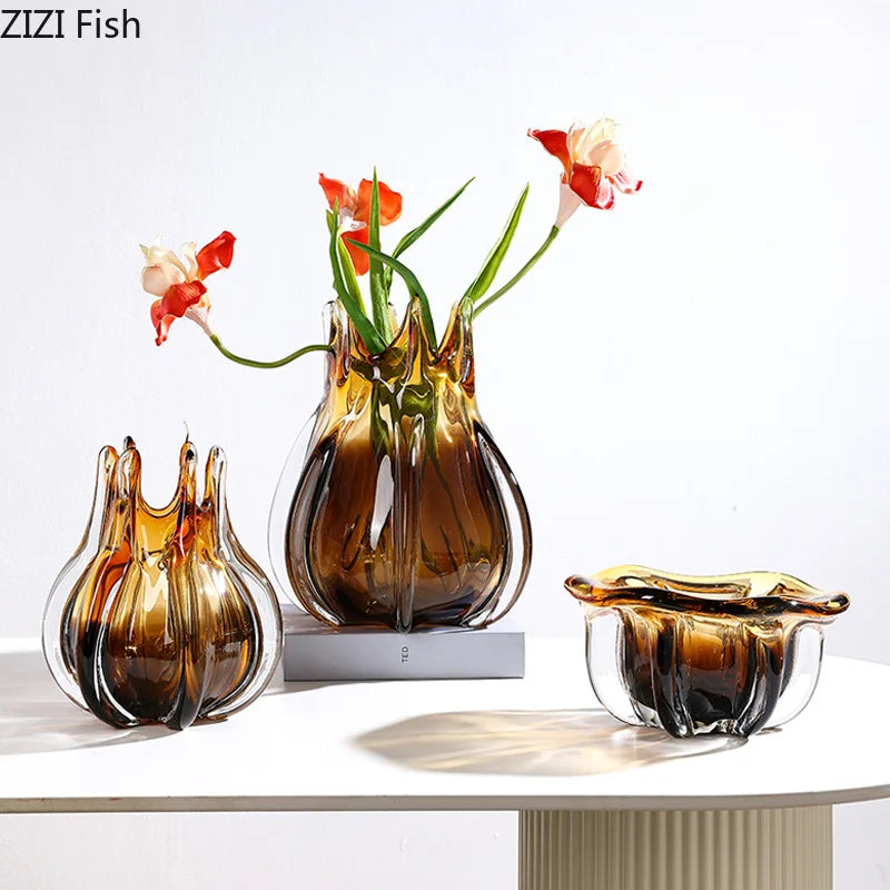 Creative Flower Bud Glass Vase | Modern Tabletop Decor