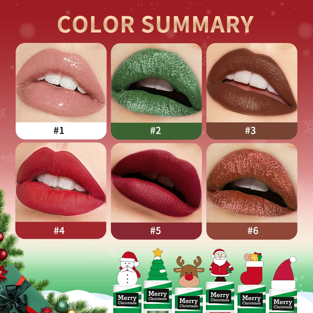 Christmas Lip Gloss Set 6 Colors – Moisturizing Jelly Tint Gift Lip Gloss Set Peaceful Pleasures Health and Wellness