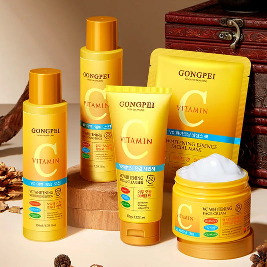 GONGPEI Vitamin C Whitening Face Mask Serum & Cream Set Korean Skincare Set Peaceful Pleasures Health and Wellness